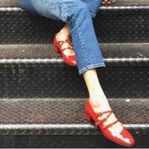 Newbella Red patent leather Maryjane heels